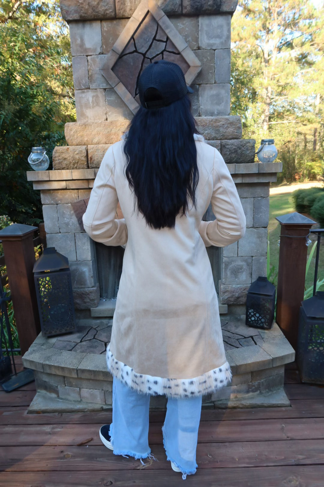 Leopard Fur Suede Coat