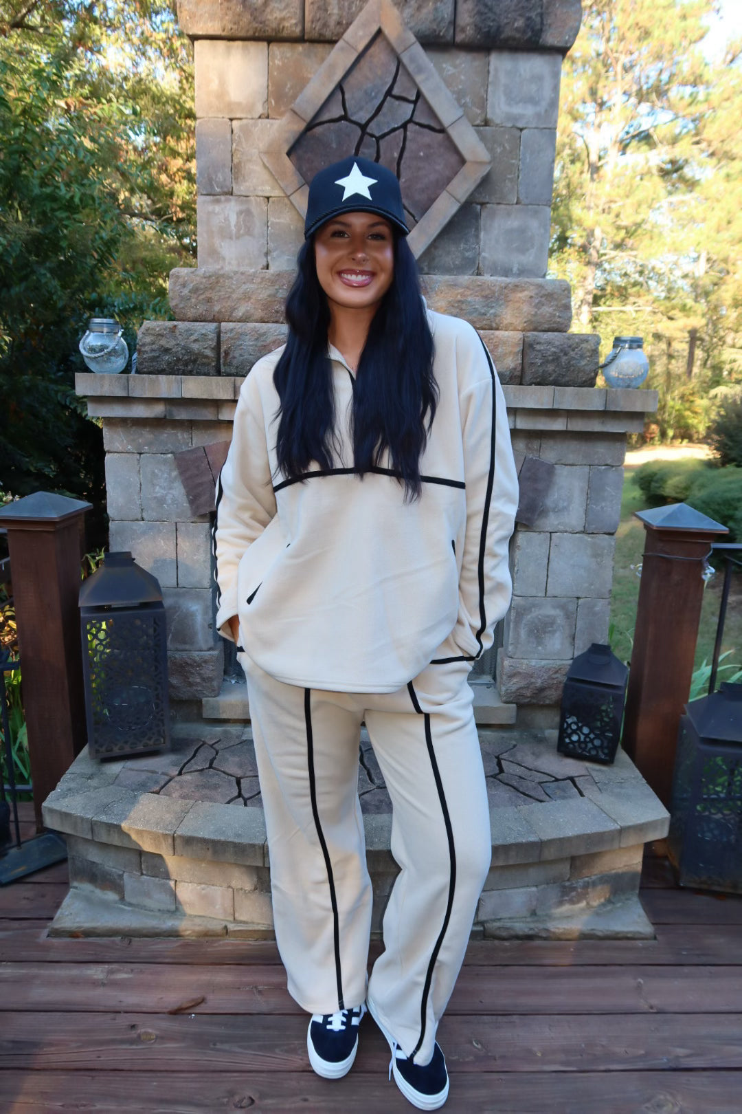 Long Sleeve Fleece Zip Up with Lounge Pants