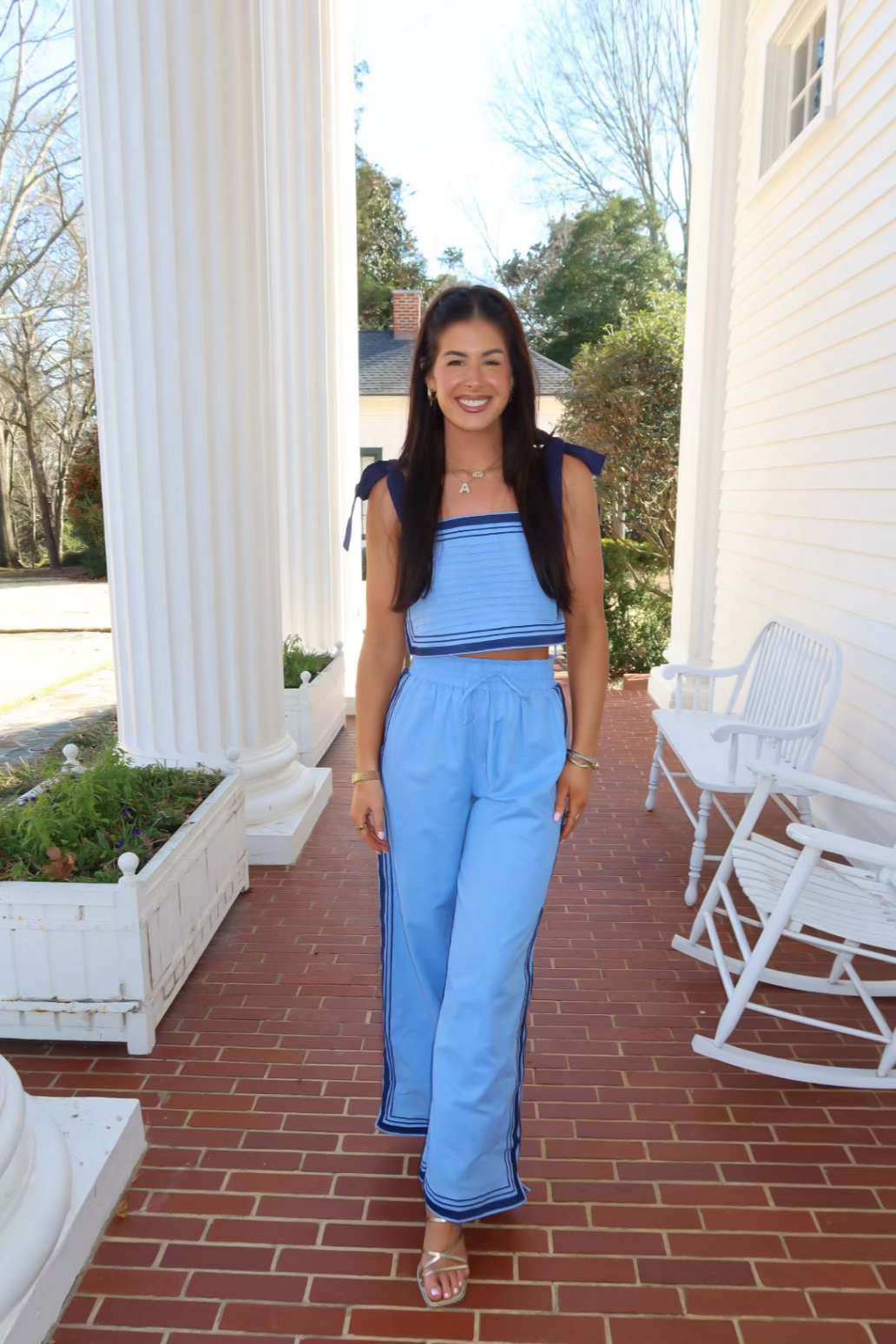 Sail Chevron Top & Long Pants