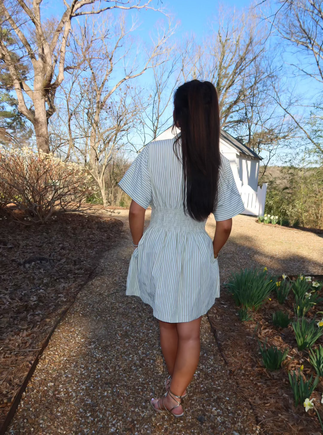 Stripe Button Down Mini Dress