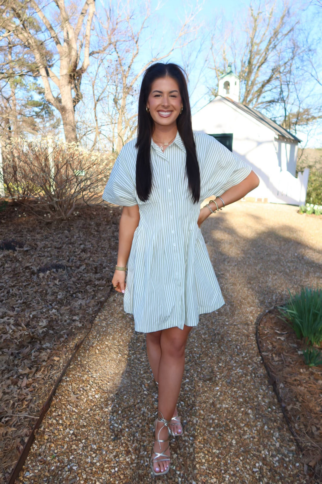 Stripe Button Down Mini Dress
