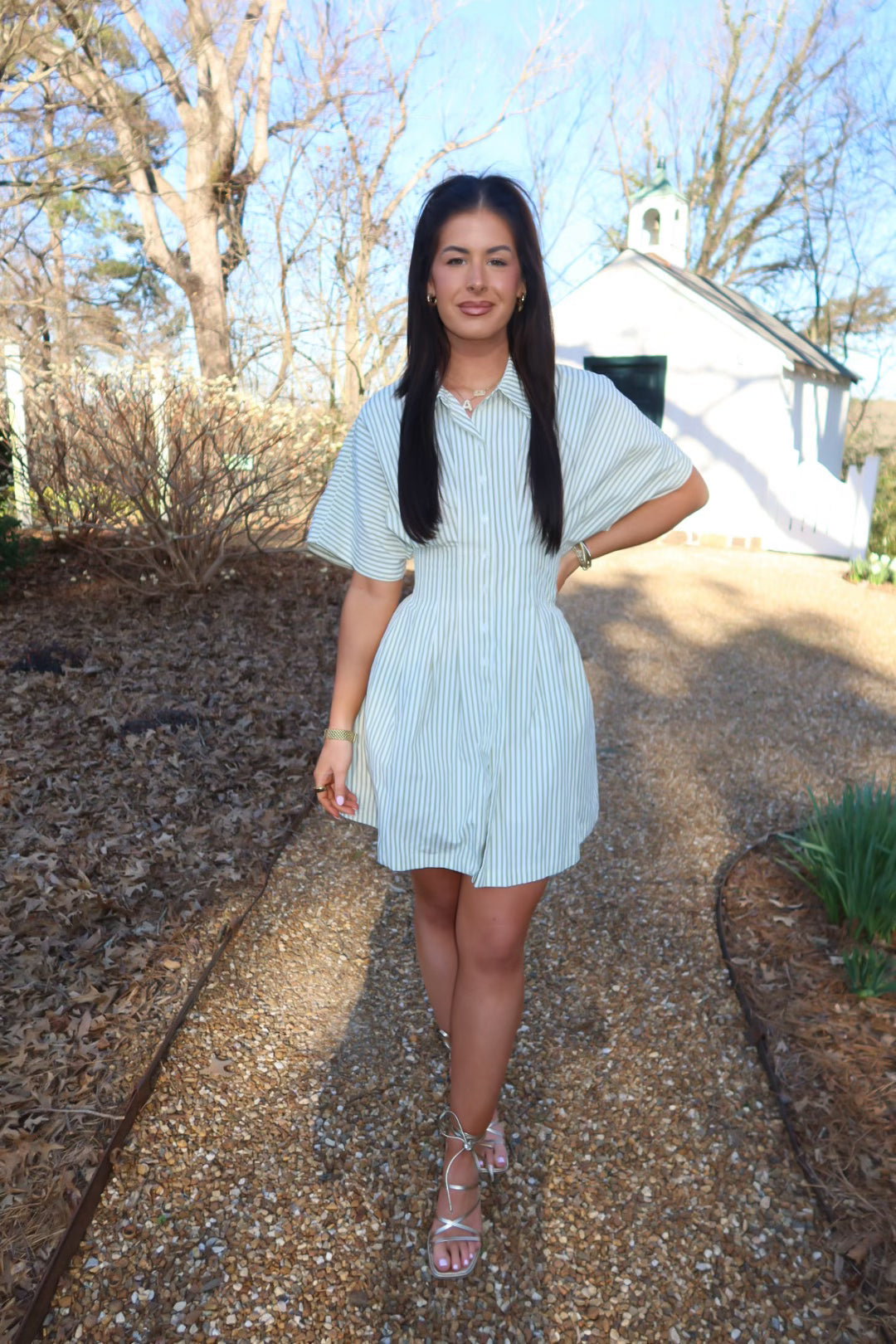 Stripe Button Down Mini Dress