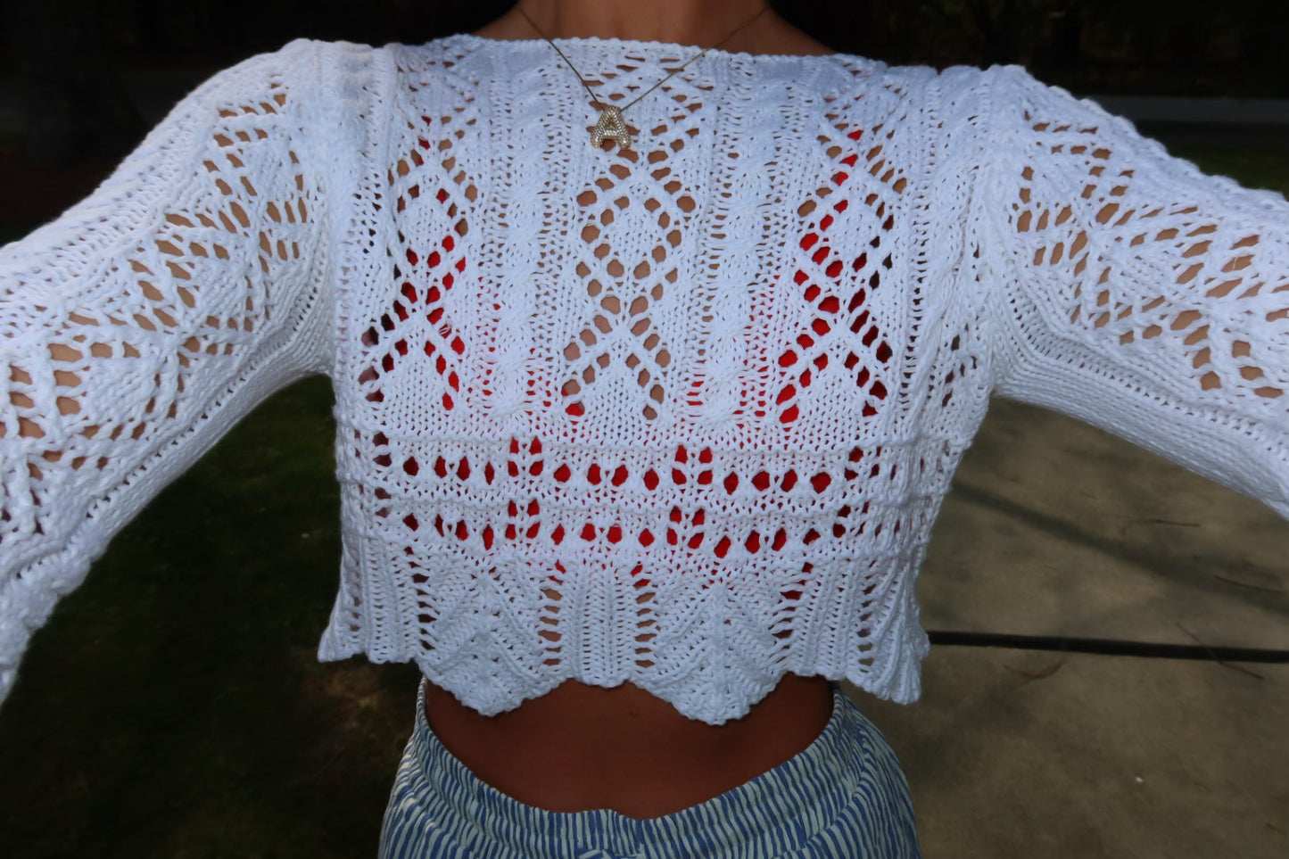 White Crochet Top