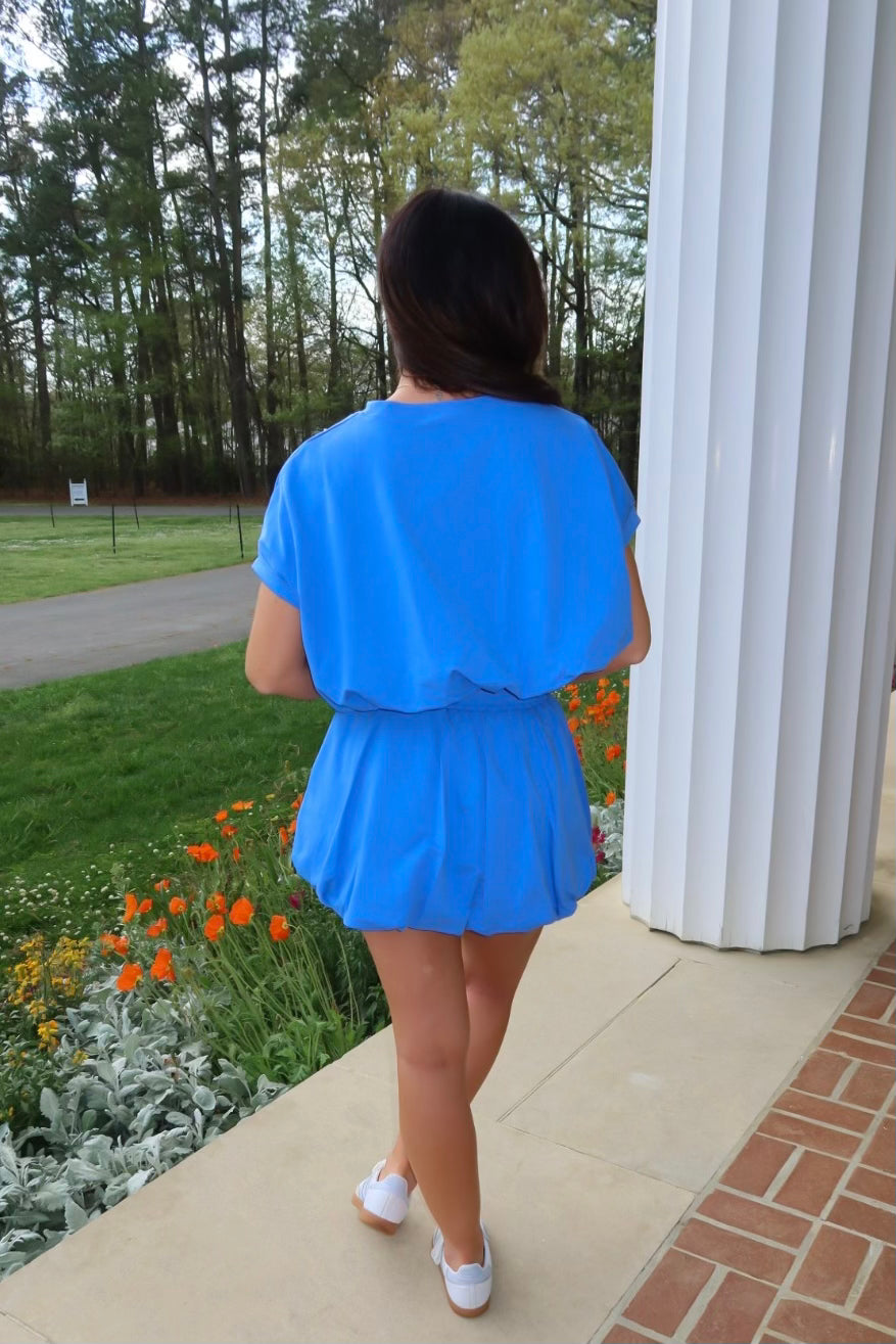 Pearl Detail Cropped Bubble Top & Bubble Skirt Set