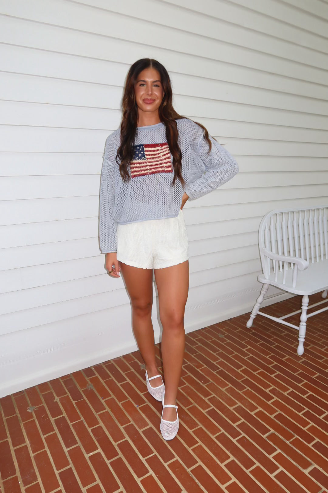 Flag Knitted Sweater Top