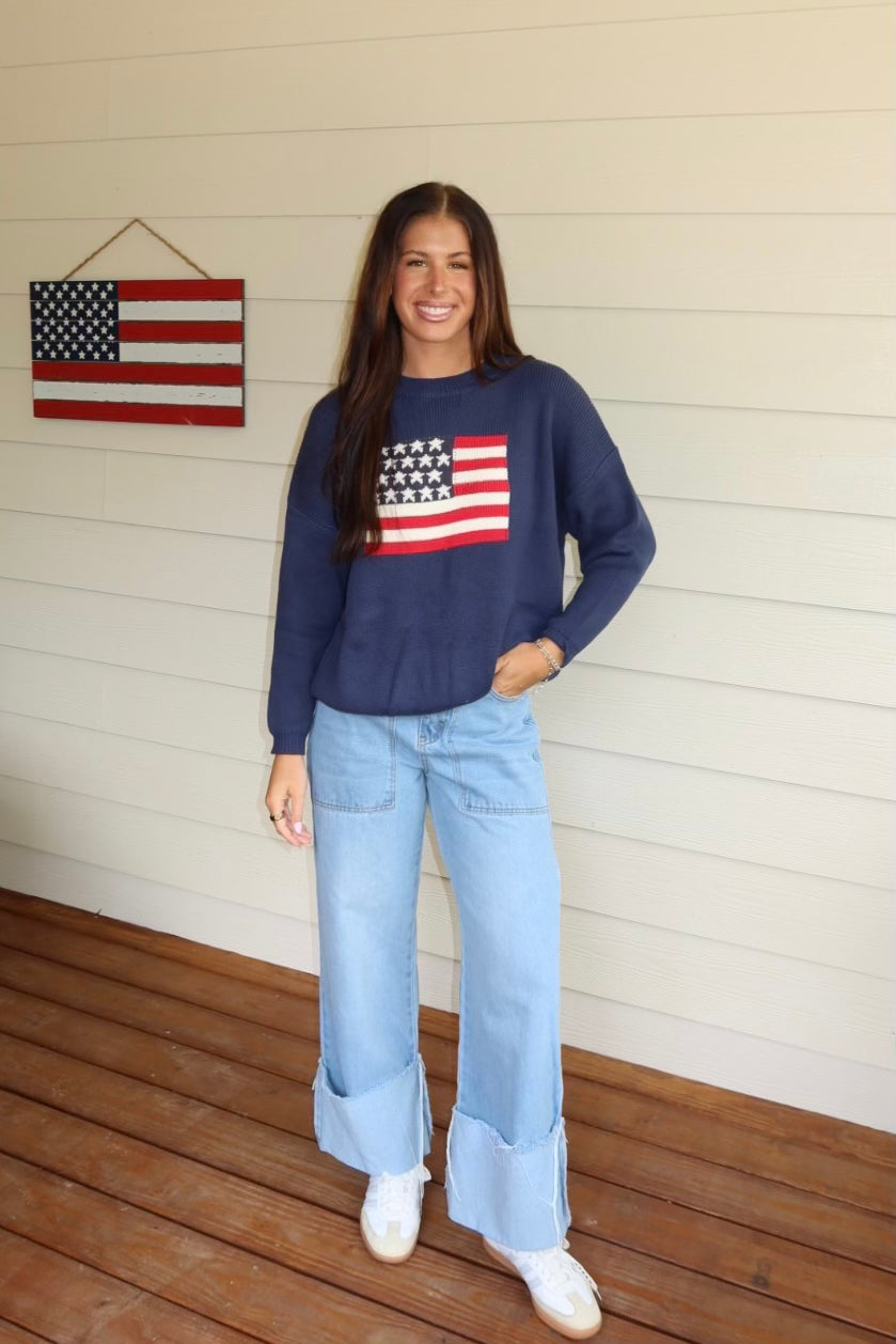 American Flag Sweater