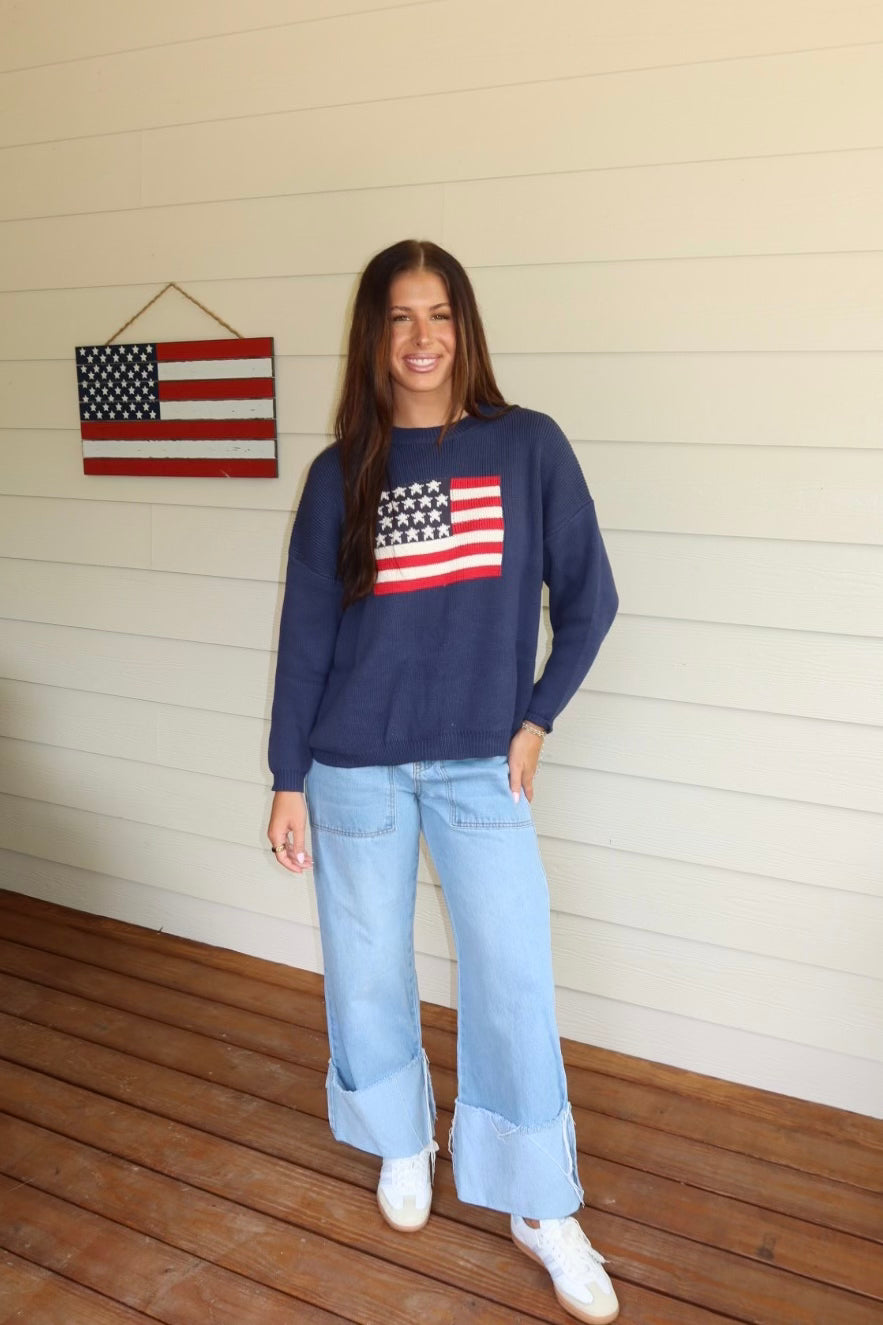 American Flag Sweater