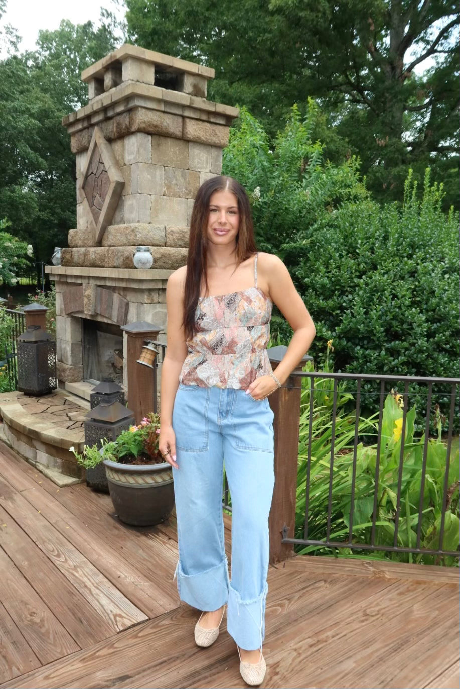Patchwork Print Cami Top