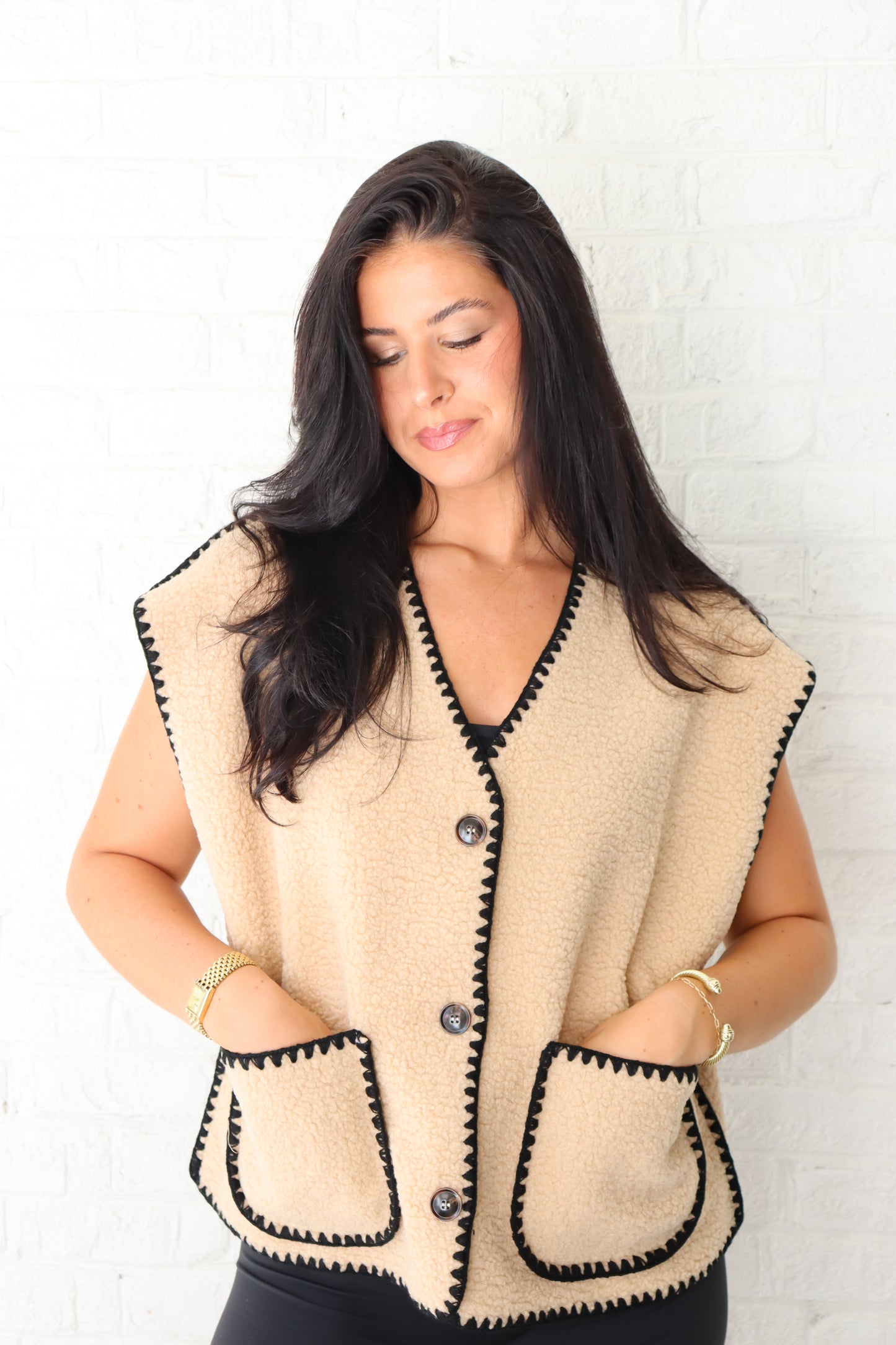 Fuzzy Sherpa Vest Jacket