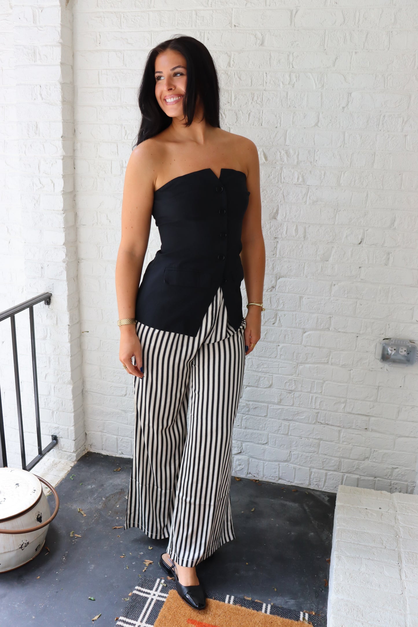 Striped Straight Leg Pants