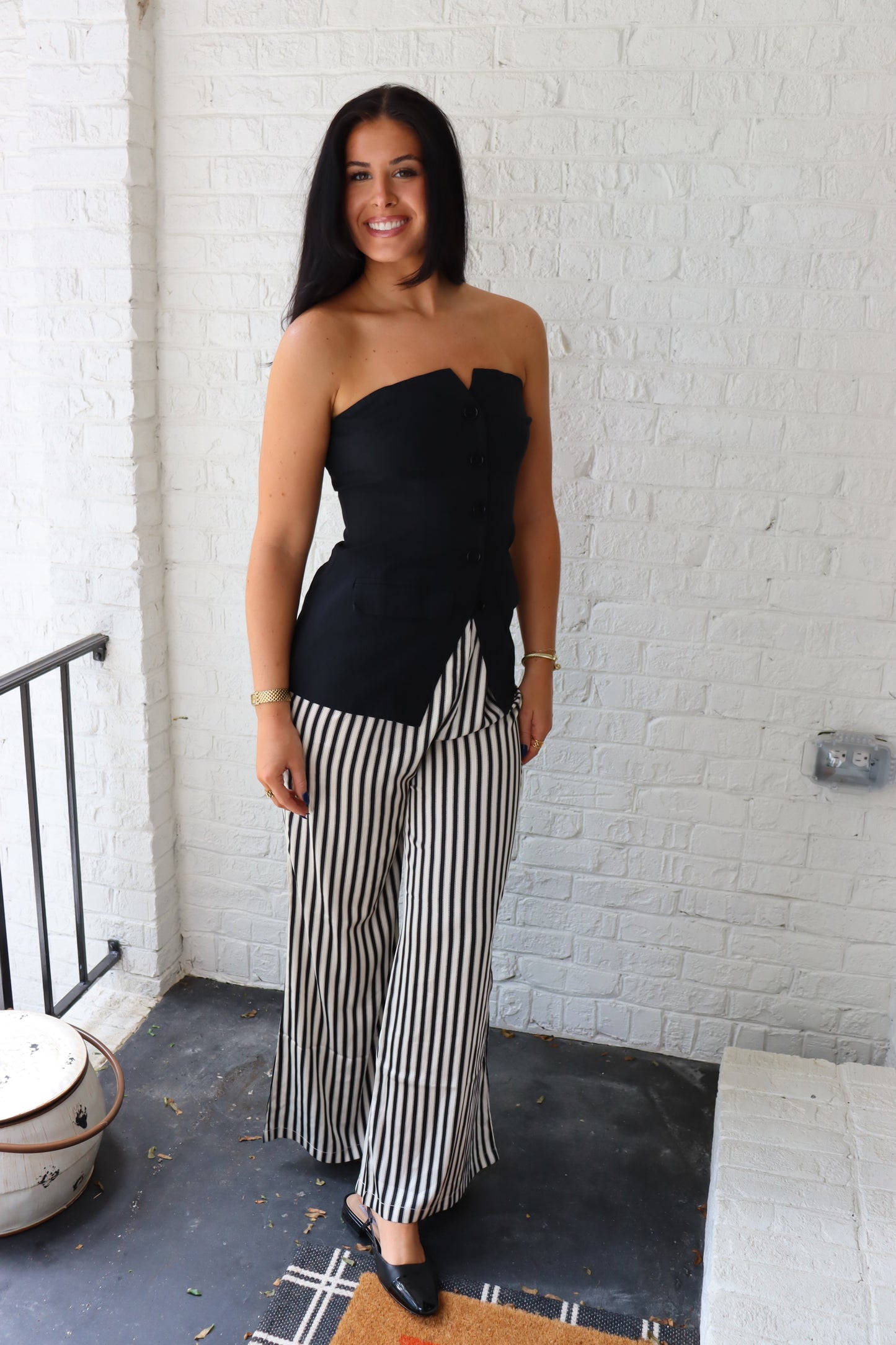 Striped Straight Leg Pants