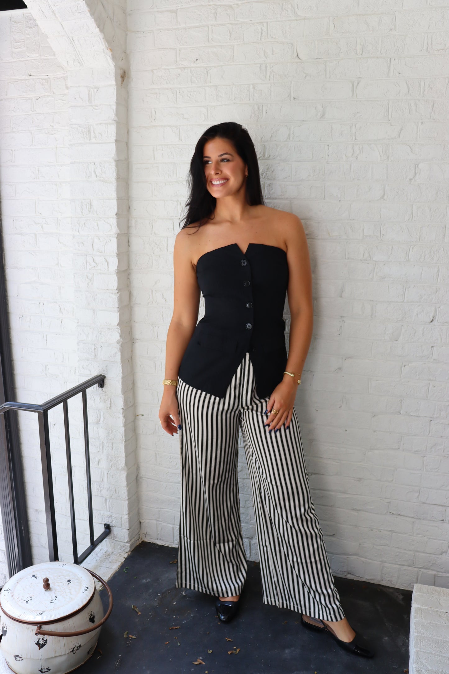 Striped Straight Leg Pants