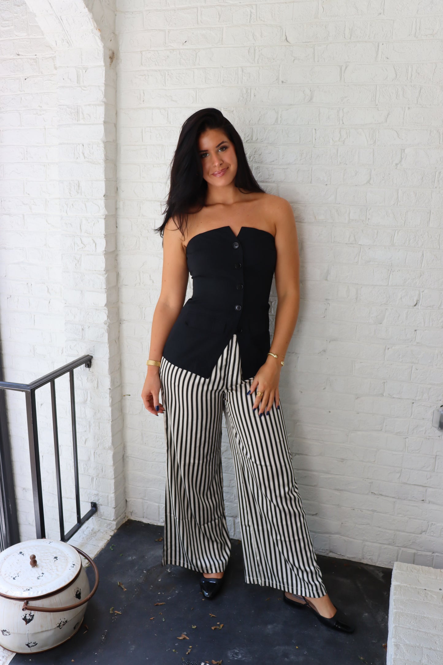 Striped Straight Leg Pants