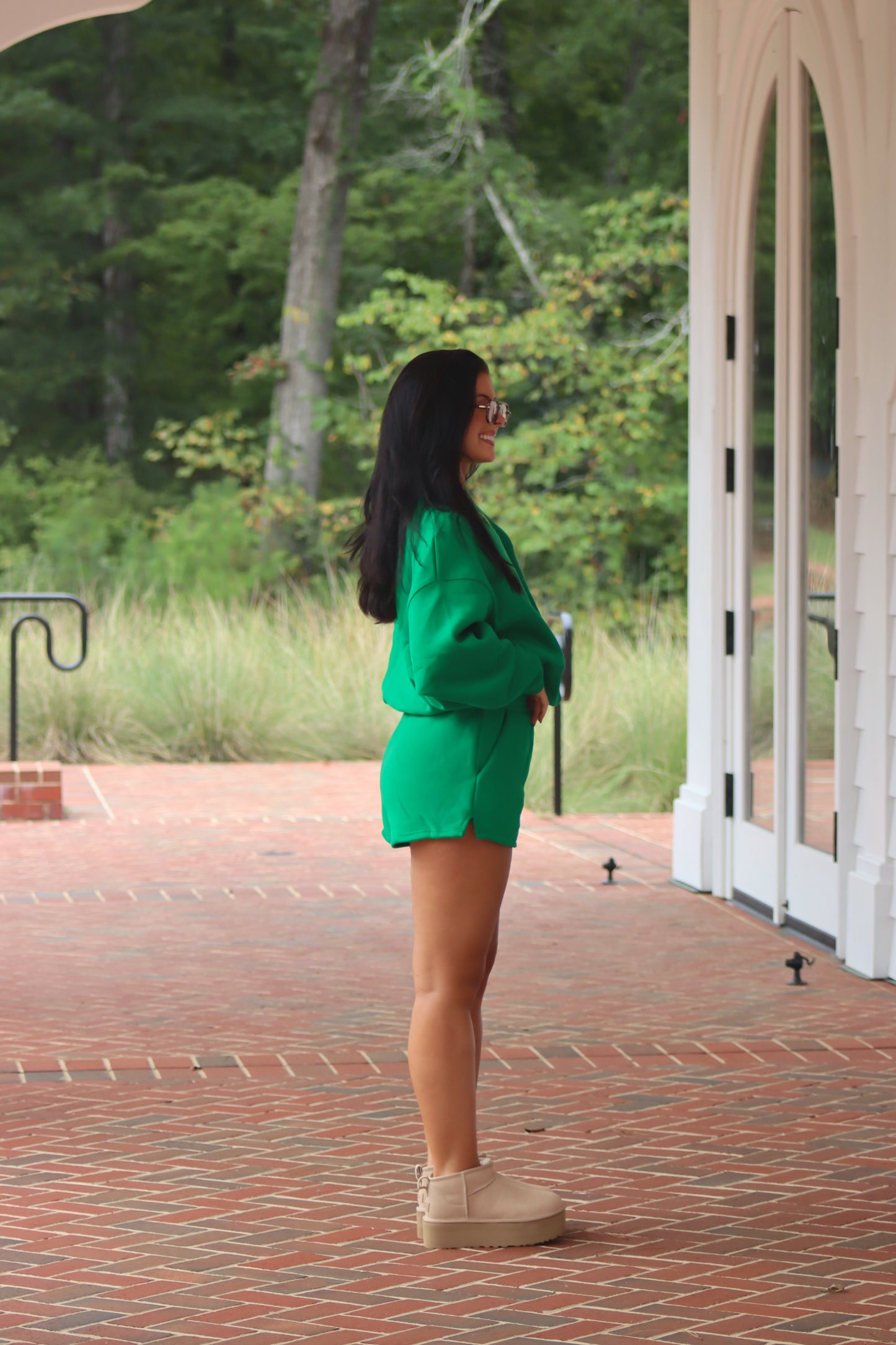 Dropped Shoulder Sweatshirt & Shorts Set