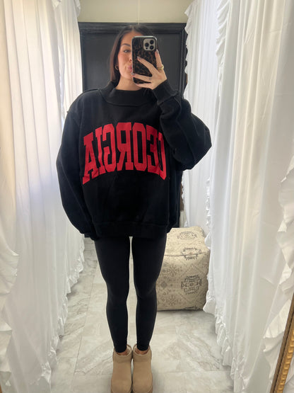 Georgia Reversible Mockneck Black