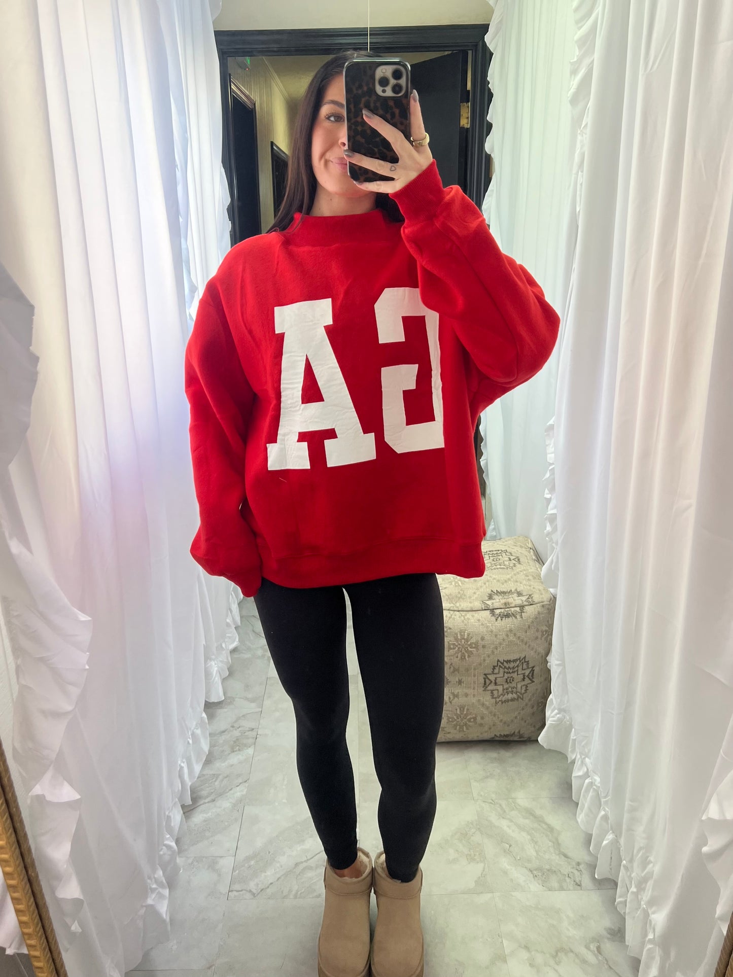 Georgia Reversible Mockneck Red