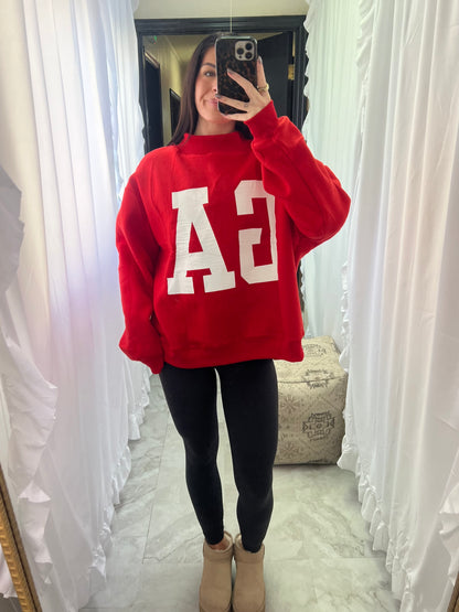 Georgia Reversible Mockneck Red