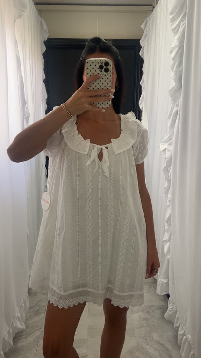 White Ruffle Dress