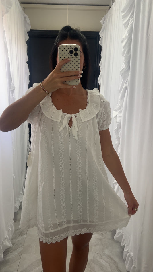 White Ruffle Dress