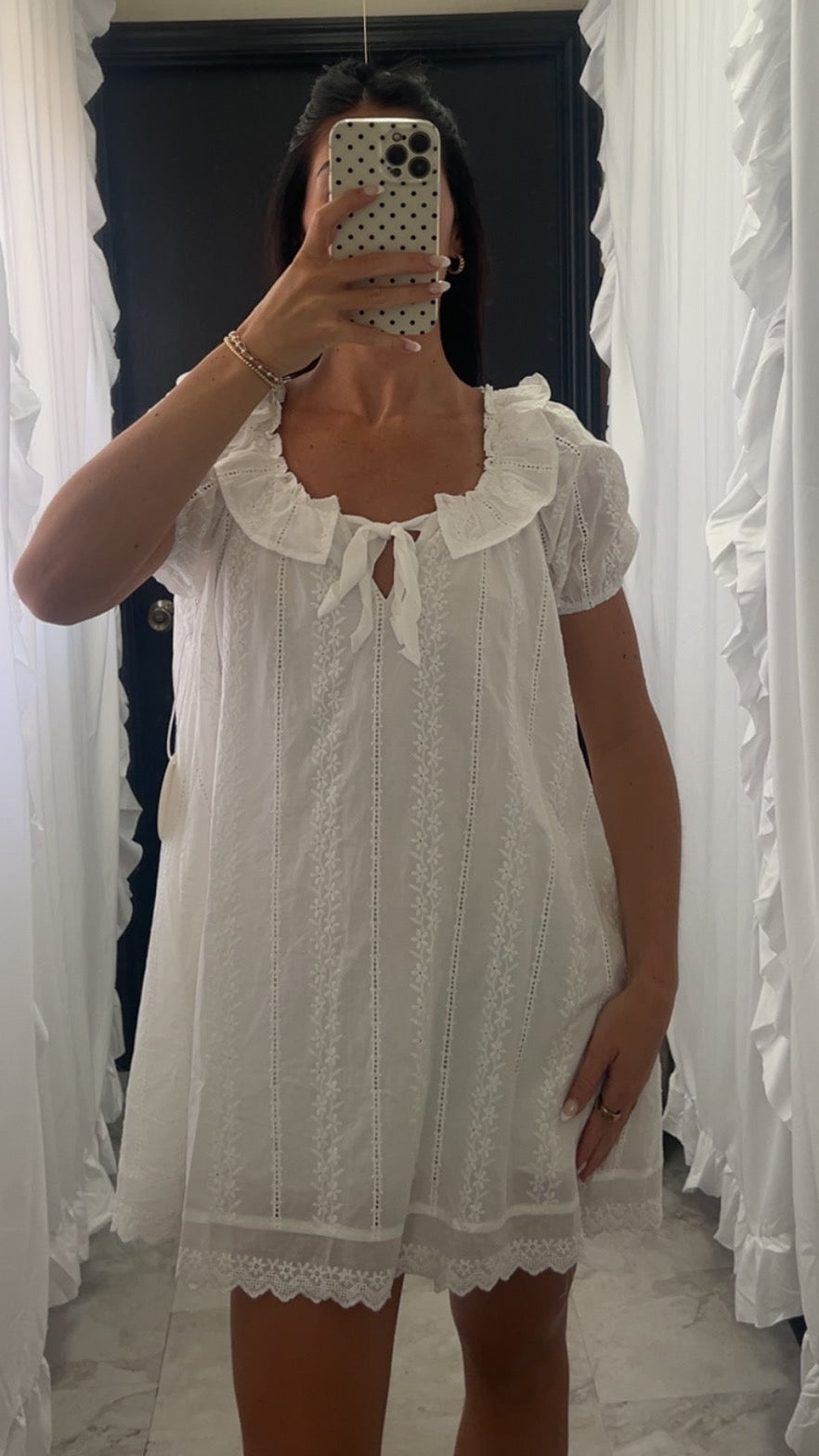White Ruffle Dress
