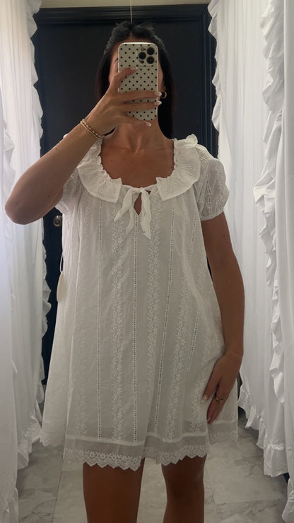 White Ruffle Dress