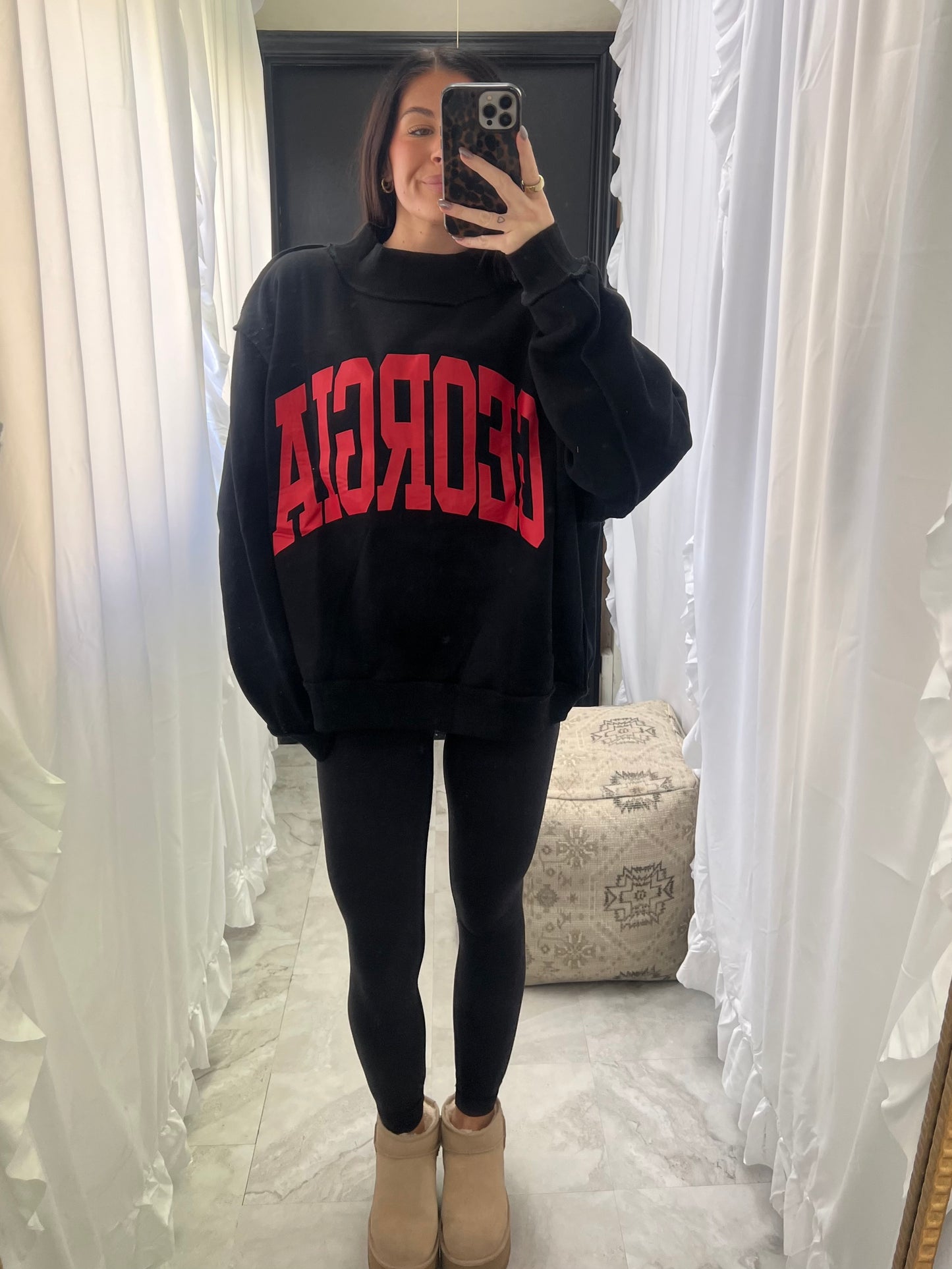 Georgia Reversible Mockneck Black