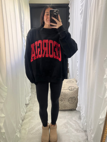 Georgia Reversible Mockneck Black