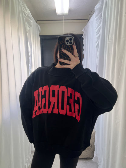 Georgia Reversible Mockneck Black