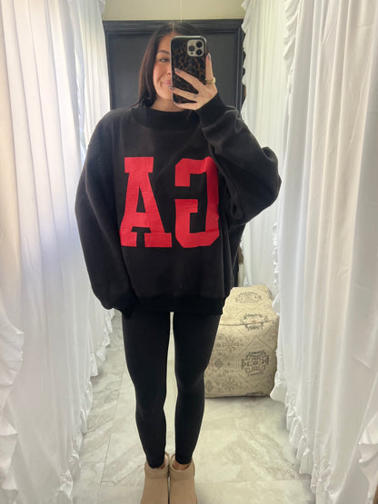 Georgia Reversible Mockneck Black