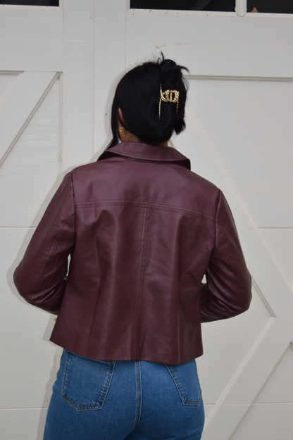 Washed Pu Leather Jacket