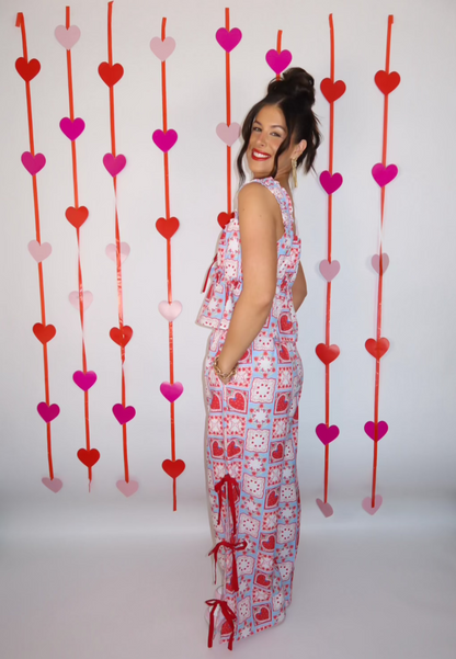 Strawberry Hearts Quilt Printed Top & Pants