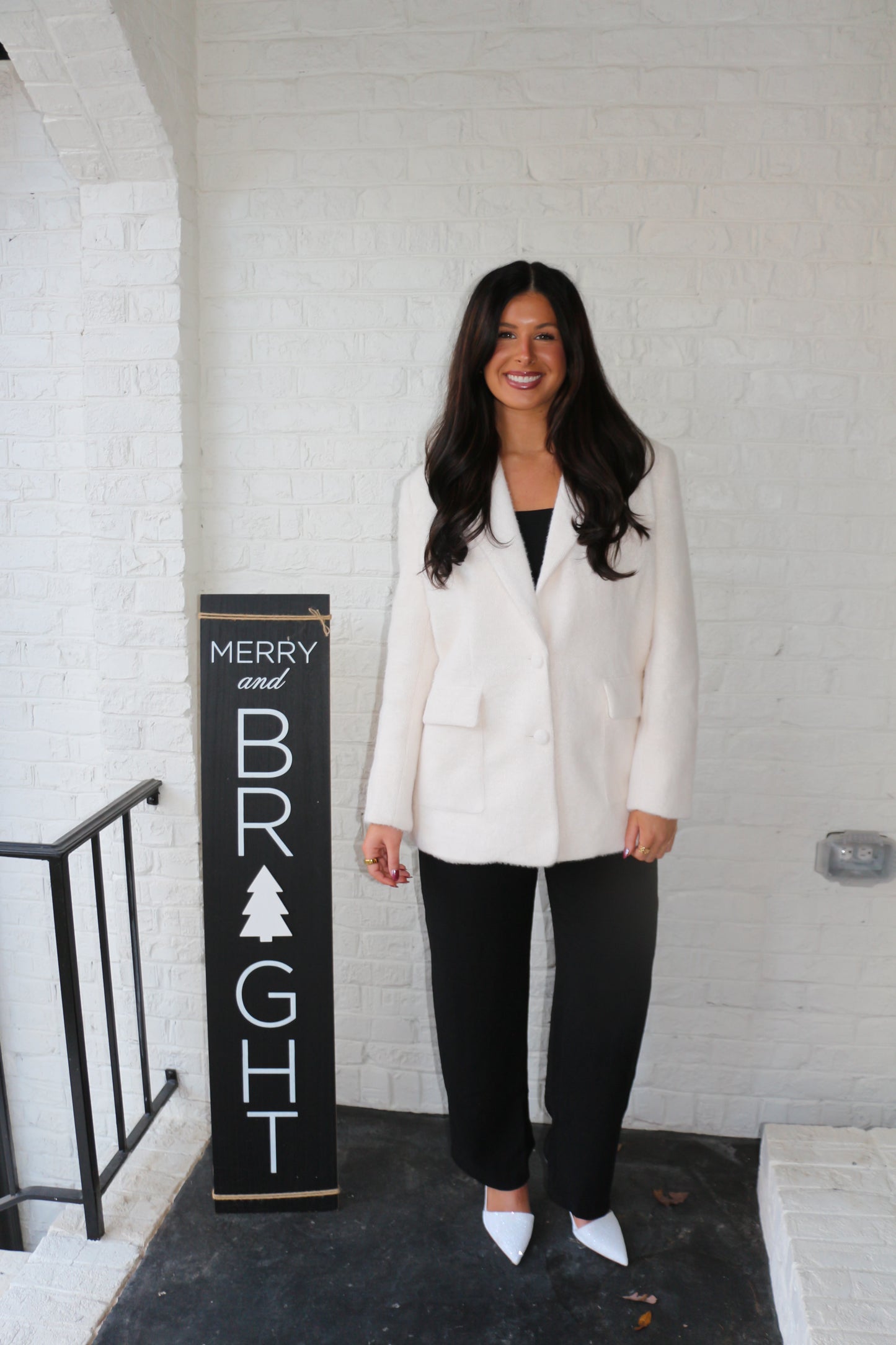 White Soft Buttoned Blazer