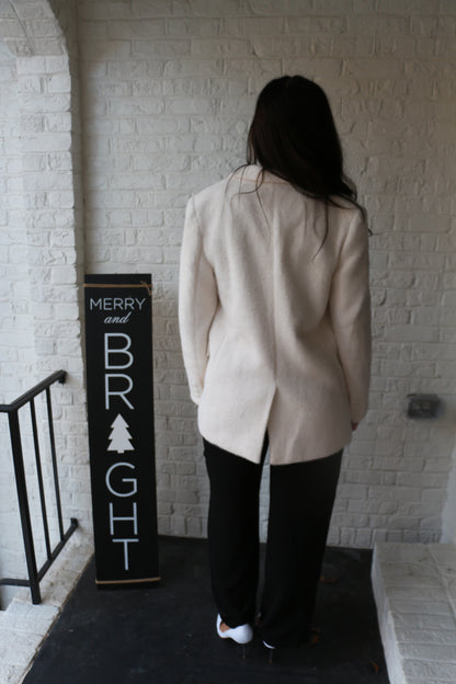 White Soft Buttoned Blazer