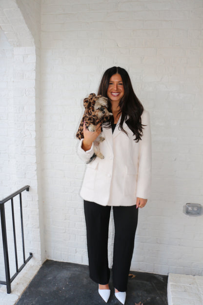 White Soft Buttoned Blazer