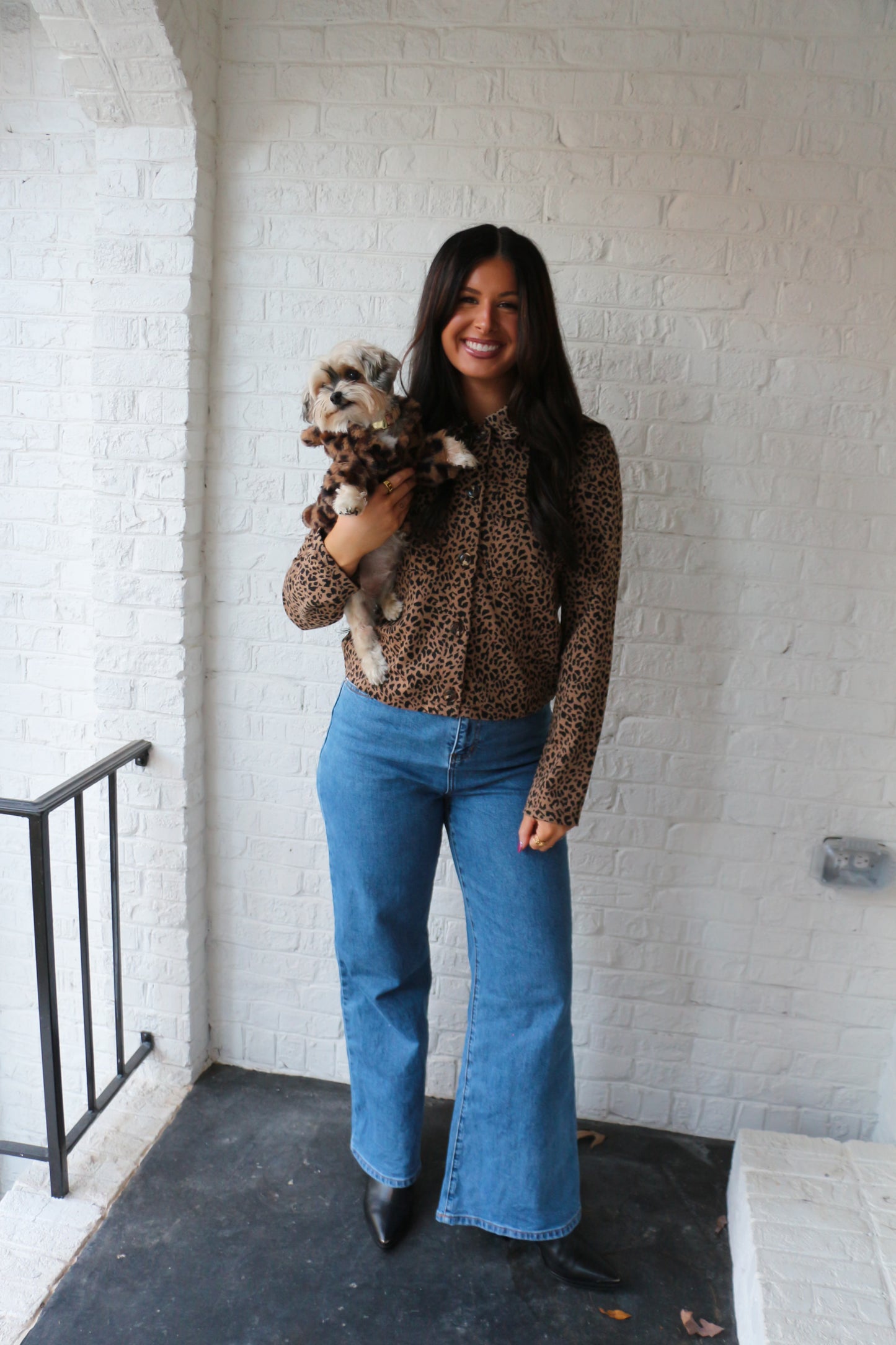 Leopard Printed Knit Cardigan