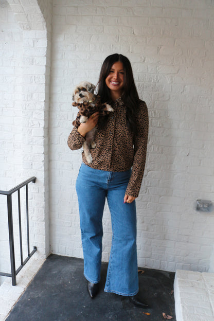 Leopard Printed Knit Cardigan