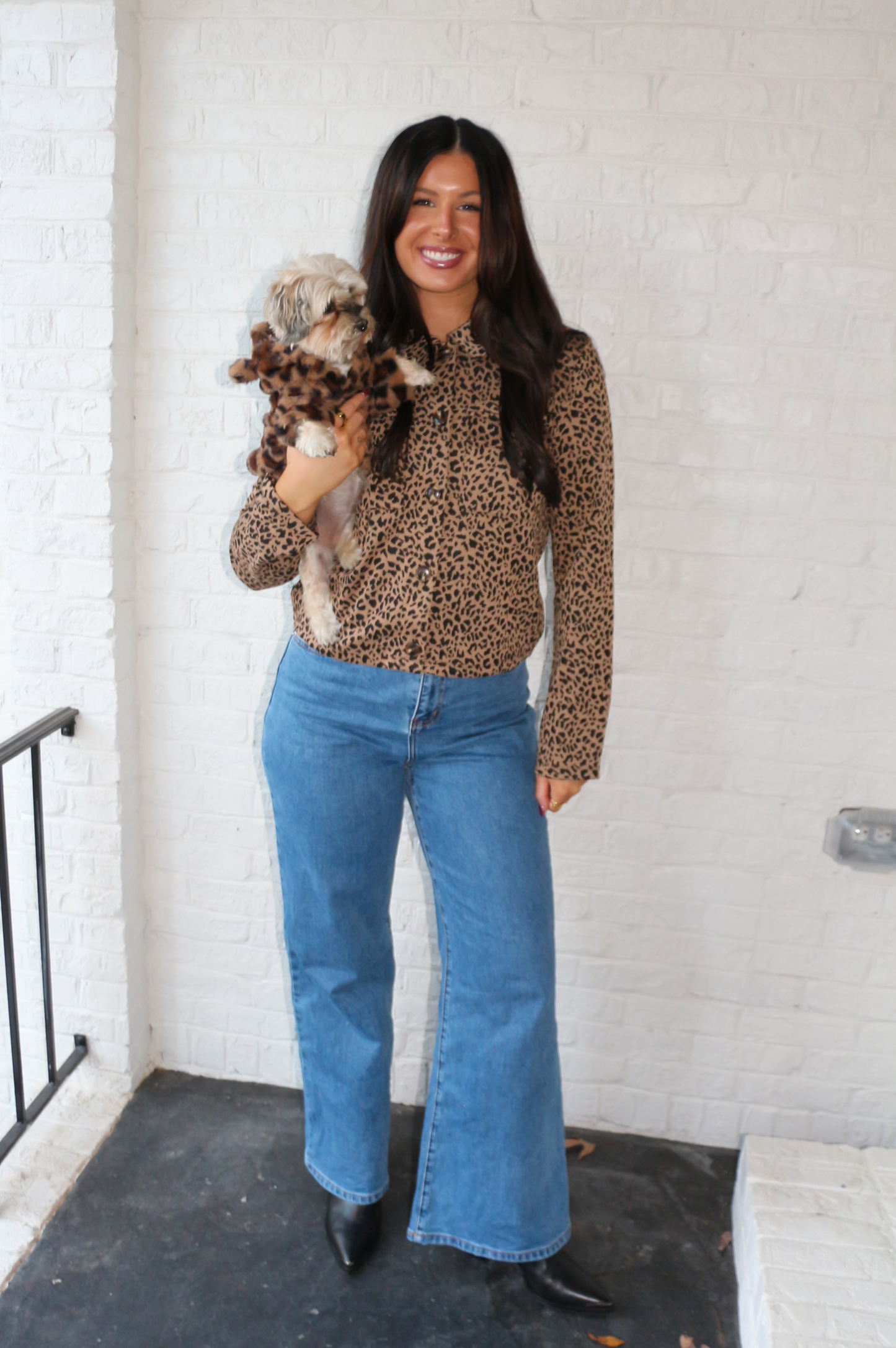 Leopard Printed Knit Cardigan