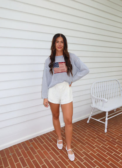 Flag Knitted Sweater Top
