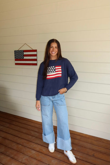 American Flag Sweater