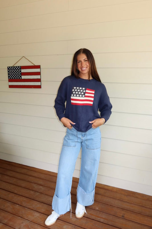 American Flag Sweater