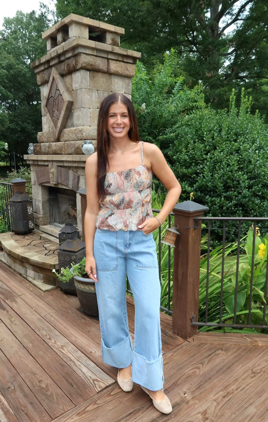 Patchwork Print Cami Top