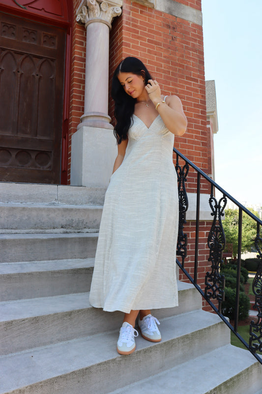 Striped Linen Maxi Dress