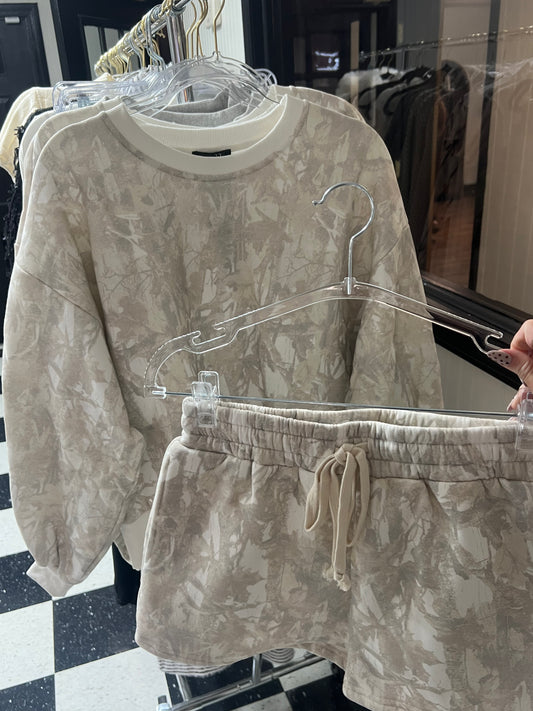 Woodland Camo Crewneck And Shorts