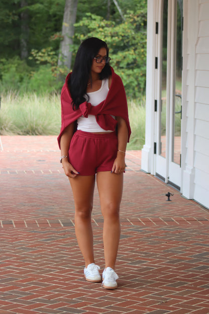 Dropped Shoulder Sweatshirt & Shorts Set