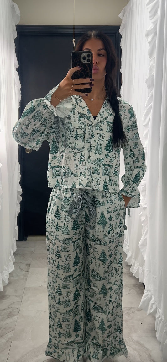 Satin Christmas Pj Set